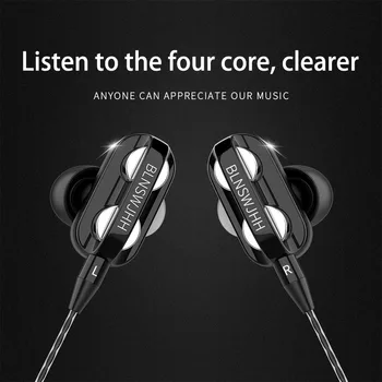 Quad-core Slúchadlá Plné audio Mic Slúchadlá S Mikrofónom Pre Telefón Xiao Huawei Typ C Uchom Telefóny S Plné Audio
