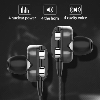 Quad-core Slúchadlá Plné audio Mic Slúchadlá S Mikrofónom Pre Telefón Xiao Huawei Typ C Uchom Telefóny S Plné Audio