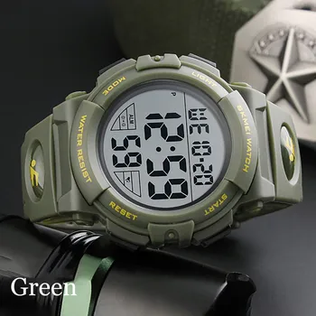 Pánske Elektronické Digitálne Hodinky Vojenské Športové Hodinky Vodotesné 50M Outdoor Hodinky pre Mužov Náramkové hodinky s LED Displejom