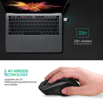 IMice Wireless Mouse 2.4 G Tichý Optická Myš 4 Tlačidlá 2000DPI Ergonomické Myši Wireless Mause Pre PC Tablet Notebook Hráč