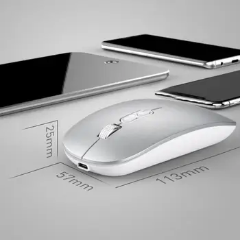 Dobíjacia Bezdrôtová Myš 2.4 G A Bluetooth 5.0 Duálny Režim USB Prijímač Tichý Myš, 1600DPI Pre iOS Pre MAC Okno Počítač
