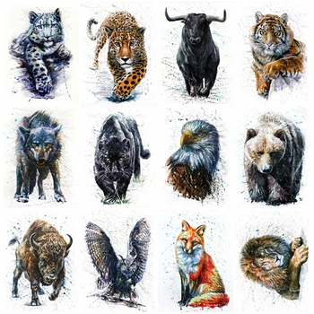 Yumeart Vodové Farby Medveď, Líška, Vlk Sova Tiger Diamond Maľovanie Na Stenu Umenie Zvierat Plátno Na Maľovanie Diamond Výšivky Cross Stitch Auta