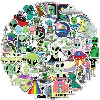 10/30/50pcs Zábavné UFO Cudzie Cartoon Nálepky Anime Notebook Batožiny Prilba Kufor Skateboard Nepremokavé Nálepky Dieťa Hračku Obtlačky