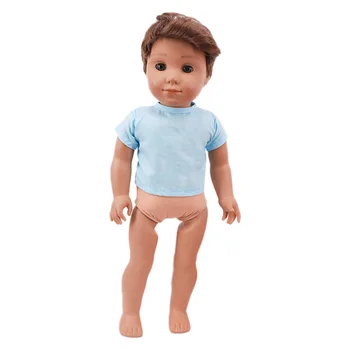 Jednofarebné Bavlnené Krátke Rukávy Kolo-NeckDoll T-Shirt Pre 18-palcové Nenuco& 43 cm ReBorn Baby Doll Oblečenie Našej Generácie Dievča Hračka