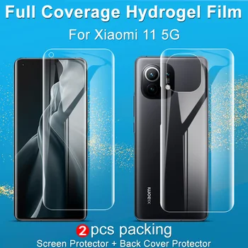 Imak 2ks Mäkké Jasné Hydrogel Film pre Xiao Mi 11 5G Screen Protector 3D Úplné Pokrytie Zakrivené Odtlačkov prstov Odomknutá