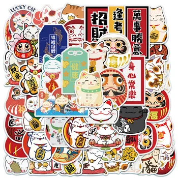 10/30/50PCS Karikatúra Roztomilý Šťastie Mačka Gong Xi Fa Cai Denník Nepremokavé Graffiti Batožiny Notebook Hračky, Dekorácie-Nálepky Veľkoobchod