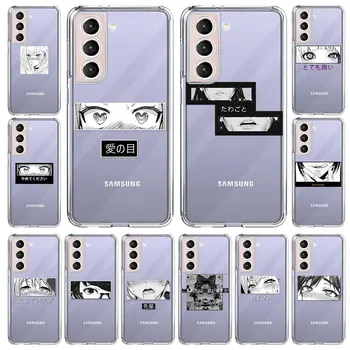 Silikónové Jasný Prípad Pre Samsung S21 Ultra S20 FE S8 S9 Plus 5G S10 Lite S10e S7 Kryt Telefónu Japonského Komiksu, Anime Dievčatá Oči
