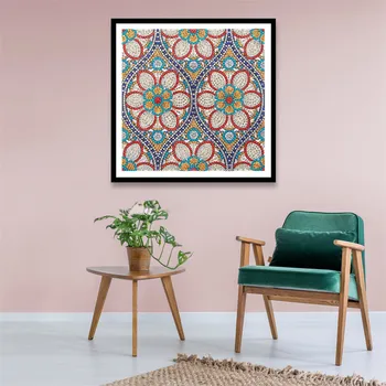 Home Decor Mandala Špeciálne Tvarované Diamond Maľovanie 5D DIY Výšivky, Obrazy Drahokamu Prilepili Umenie
