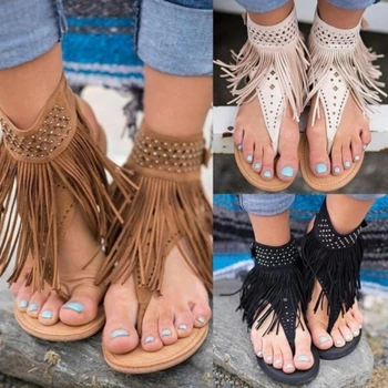 Summmer Ploché Topánky Sandále Ženy Sexy Strapec 2021 Lady Ríme Sandále, Topánky Členok Ploché Flip Flops Letné Topánky Pre Ženy