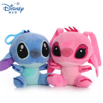 13 cm Disney ' Lilo & Stitch, Ružové a Modré Plnené Oblečenie pre Bábiky Roztomilé Anime Dieťa Prívesok Hračka Cartoon Pár Modelov, Chlapec, Dievča, Darček k Narodeninám
