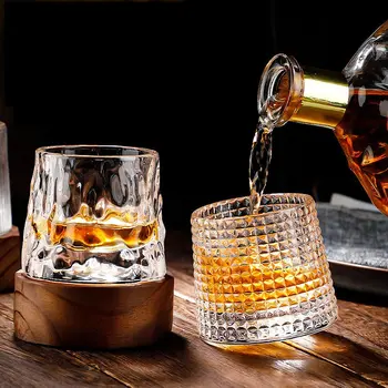Pohárov Na Víno, Sada Pribrala Rotujúce Tumbler Cigaru Whisky Poháre Nordic Štýl Kreatívne Domáce Osobnosti Koktejlové Poháre Na Víno, Brandy