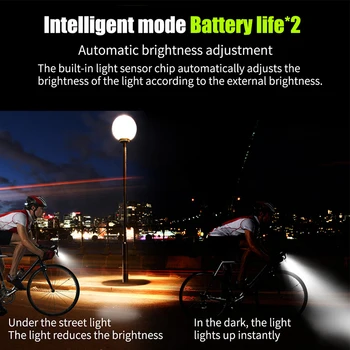 4000mAh Smart Indukčné Bicykel Predné Svetlo Nastavenie USB Nabíjateľné 800 Lumen LED Svetlo na Bicykel s Horn Bicykli Lampa Cyklistické Baterka