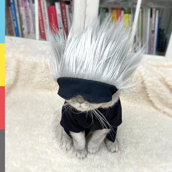 Anime Jujutsu Kaisen Gojo Satoru Malá mačka Pokrývky hlavy Očná maska Cosplay Kostýmy Jar Jeseň Malý Pes domáce zvieratá, Vianočné Darčeky