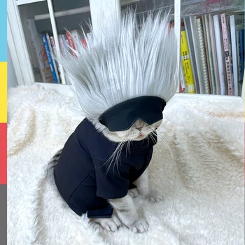 Anime Jujutsu Kaisen Gojo Satoru Malá mačka Pokrývky hlavy Očná maska Cosplay Kostýmy Jar Jeseň Malý Pes domáce zvieratá, Vianočné Darčeky