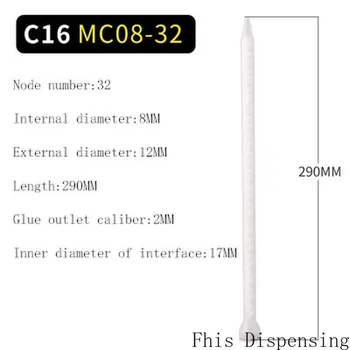 Balenie 10 Živice Statický Zmiešavač MC08-32 Zmiešavacie Dýzy na Duo Pack sú epoxidy Core POM Materiál