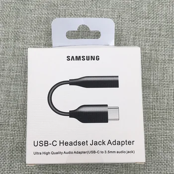 Samsung Audio Kábel USB Typu C na 3,5 MM AUX Jack pre Slúchadlá Adaptér Pre Galaxy S21 Ultra S20 + POZNÁMKA 9 10 + pro A90 A60 A80 A8S A70