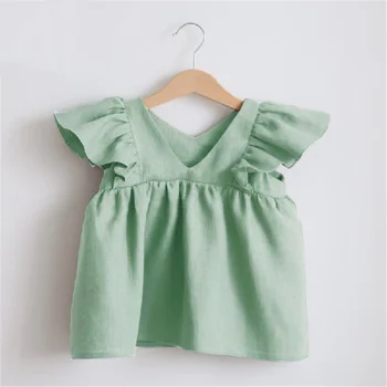 Bielizeň Prekladané Baby Girl Dress pre 0-3Y Batoľa Dievčatá Oblečenie, Detská Narodeninová Párty Šaty, Detské Šaty Dievča Novorodenca Dievčatá v Lete