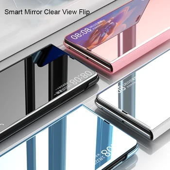 Coque Funda Smart Násobne Flip puzdro Pre Huawei Mate X2 Zrkadlo Vymazať Zobrazenie PU Kožené Shell Telefón Prípade Posuňte Odpoveď Stojan, Kryt Capa