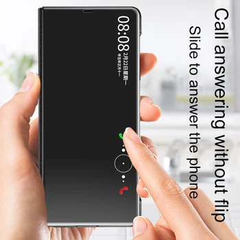 Coque Funda Smart Násobne Flip puzdro Pre Huawei Mate X2 Zrkadlo Vymazať Zobrazenie PU Kožené Shell Telefón Prípade Posuňte Odpoveď Stojan, Kryt Capa