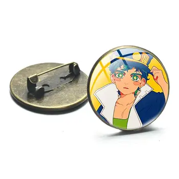 SONGDA Hot Anime JoJos Bizarné Dobrodružstvo Brošňa Pin Cartoon 3D Tlačené Sklenené Okrúhle Kovové Preklopke Kolíky Tlačidlo Odznak Fanúšikov Zber