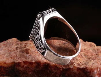 Pánske krúžok 925 sterling silver turecký ručne vyrábané šperky onyx kameňa všetky veľkosti