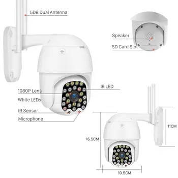 3MP MINI PTZ WIFI IP Kamera, 4X ZOOM Vonkajšie Bezdrôtové Auto Tracking IP Kamera IR Nočné Videnie Domáce Bezpečnostné CCTV Kamera Yoosee