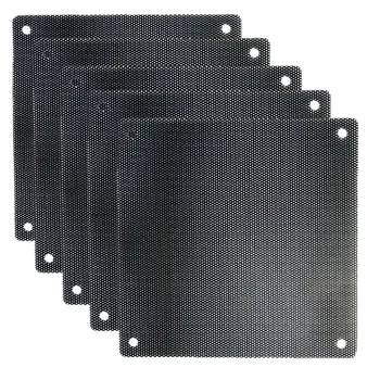 5 ks/veľa Čiernej Farby PVC Počítač Prípade Prachotesný Oka Ventilátor Prachu Obrazovky Gázy Filter 12x12cm