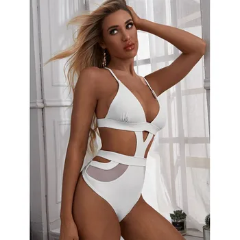Duté Z Plavky jednodielne Sexy Bikiny Push Up Biele dámske Plavky 2021 dámske plavky Costumi Da Bagno Donna XL