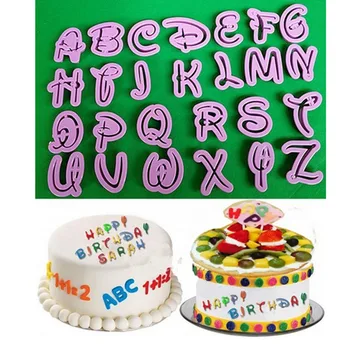 40pcs Alfanumerický Symboly Vytlačené Fondant Cake Decor Formy Nástroje Písmená Tlačené Plastové Candy Plesne Kuchyňa Pečenie Nástroj