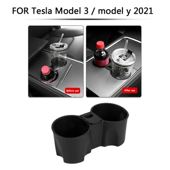 Centrum Konzole Držiak na Poháre Silikónové Vložky pre Tesla Model 3 Model Y 2021 Automobily Interiérové Doplnky