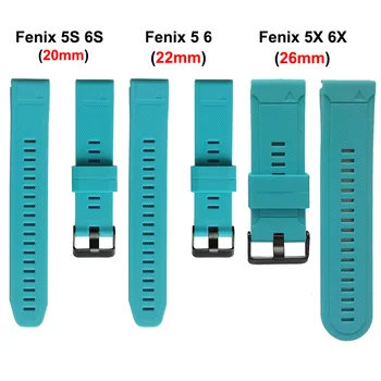 26 mm 22 mm Silikónové Rýchle Uvoľnenie Watchband Popruh pre Garmin Fenix 6X 6 6S Pro Smart Hodinky Easyfit potítka Popruh Fenix 5X 5 5S