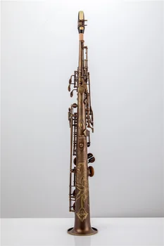 Vyrobené vo Francúzsku Mark VI Mosadz Rovno Soprán Sax Saxofón Bb B Ploché Woodwind Nástroj Prírodné Shell Tlačidlo Vybojovať Vzor
