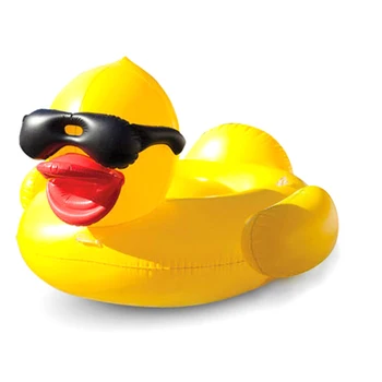 28x25x6CM Obrie Slnečné okuliare, Nafukovacie Žltá Kačička Plávanie Krúžok Float Riadok Vody Strany Plávajúce Posteľ Plávanie Zábavné Hračky Pre Dospelých