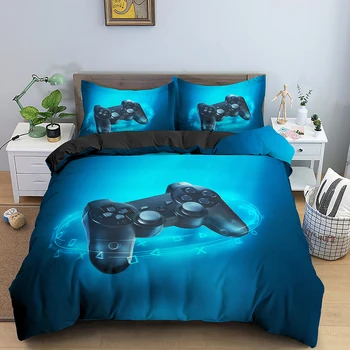 Nový Gamepad posteľná bielizeň Nastaviť Queen Size Perinu Set Creative Black Cumlík Posteľ Kryt Set 2/3ks bytový Textil