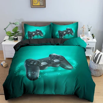 Nový Gamepad posteľná bielizeň Nastaviť Queen Size Perinu Set Creative Black Cumlík Posteľ Kryt Set 2/3ks bytový Textil