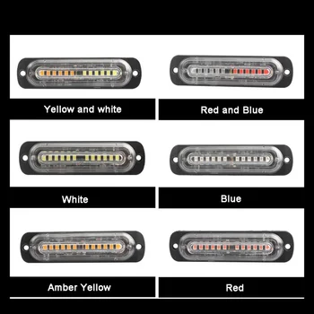ANMINGPU 12V 24V Núdzové Výstražné LED Stroboskop Svetlo Žltá Auto Truck LED Bočné Obrysové Svetlo Blikajúce Auto Maják Stop Signál Lampy