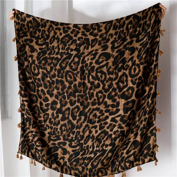 16 Módny Návrhár Sexy Leopard Dot Strapec Viskózový Šál Šatku Lady Vysoká Kvalita Tlače Mäkké Pashmina Ukradol Bufandas Moslimských Čiapky
