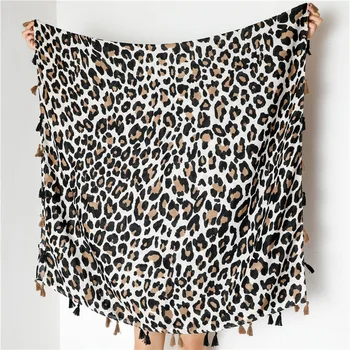 16 Módny Návrhár Sexy Leopard Dot Strapec Viskózový Šál Šatku Lady Vysoká Kvalita Tlače Mäkké Pashmina Ukradol Bufandas Moslimských Čiapky