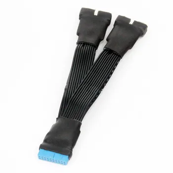 USB 3.0 19Pin/20kolíkový žena na muža Y Splitter doske rozšírenie Plochý kábel