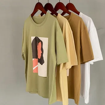YOCALOR 2021 Lete Znak T-shirts Fashion Dievčatá Topy Krátky Rukáv Tlač T-shirts kórejskej Ženy Oblečenie 95% Bavlna
