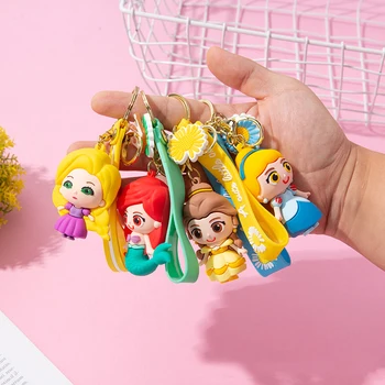 2021 Disney Nové Mrazené Keychain Sladké Mermaid Princess Keychain Hračky pre Dievčatá Roztomilý Aisha Anna prívesok na Ženy prívesok na Darčeky