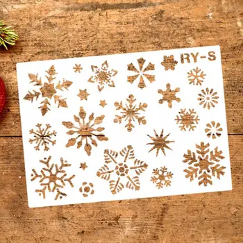 !!!Christmas Hollow Snowflake Shape DIY Stencil Wall Painting Scrapbook Template