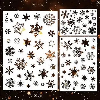 !!!Christmas Hollow Snowflake Shape DIY Stencil Wall Painting Scrapbook Template