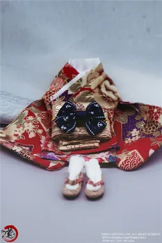 1/6 Krátke Japonské Kimono a Ventilátor Dáždnik Celý Set Oblečenia Príslušenstvo Uchytenie 12