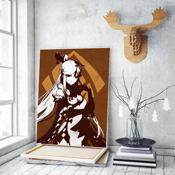 Genshin Vplyv Anime Hry Plagát HD Tlač Plátno Umenie, nástenné Maľby na Stenu Obrázok, Obývacia Izba Dekor Maľovanie