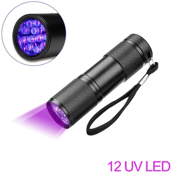 UV Lampa 21LED 12LED 395-400 nm UV žiareniu UV LED Baterky Linterna Pochodeň Ultrafialové Čierne Svetlo, Fluorescenčná Lampa
