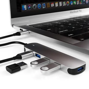 Dokovacej Stanice, USB 3.0 HUB, Multi USB Rozbočovač 3 USB 3.0 Port Typu C Poplatok Za MacBook Povrchu pre Počítačové Príslušenstvo USB HUB