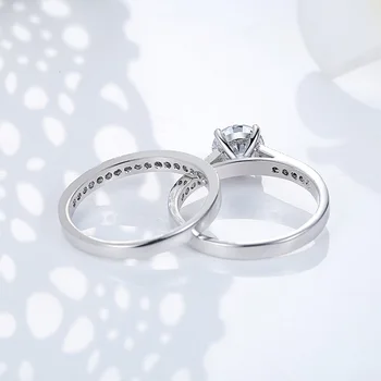 2021 Nové Luxusné Halo 925 Sterling Silver Prsteň Pre Ženy Lady Výročie Darček Šperky Veľkoobchod R5865