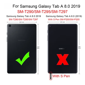 Samsung SM-T290 prípade 8.0 palcový T290 T295 EVA shockproof Stojan tabletu Coque Kryt pre Samsung Galaxy Tab 8.0 (2019) SM-T295
