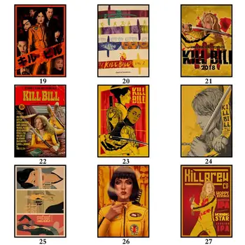 32 Vzory Quentin Film Kill Bill Kraftpaper Plagát Domov Odtlačkový Umelecké Zábavné Maľovanie na Stenu-Nálepky na Kávu Dom Bar